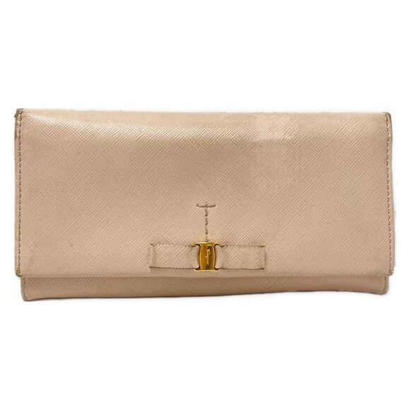 Auth Salvatore Ferragamo Vara - Light Pink Leather Long Wallet - Picture 2 of 12